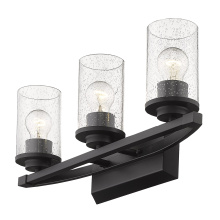 Golden 4309-BA3 BLK-BLK-SD - Golden Lighting Mercer 3-light Vanity in Matte Black